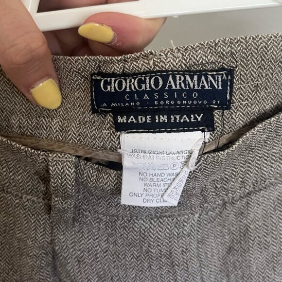 GiorgioArmaniVintageLinenCulottesLongBermudaShortsGrayUS25 - Picture 8 of 8